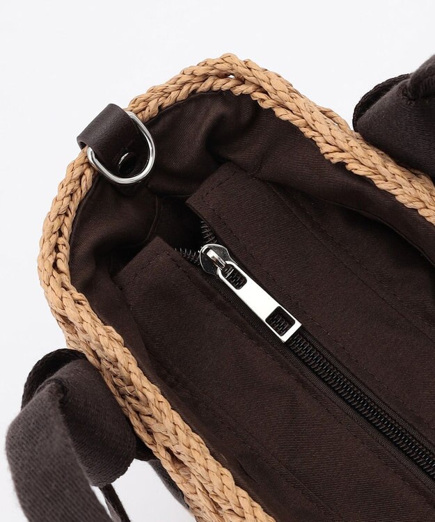 LA BAGAGERIE 【MONICA】リボンハンドル2WAYかごバッグ ダークチョコ