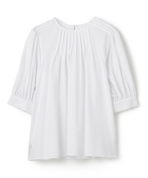 UNFILO イージーケア ピンタックブラウス オフ