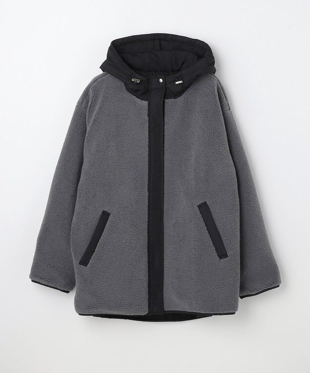 ANY 【LEE掲載】ボアコート チャコール×ブラック