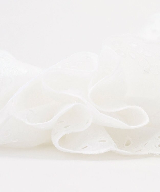 組曲 ダブルフリルレースシュシュ ホワイト系