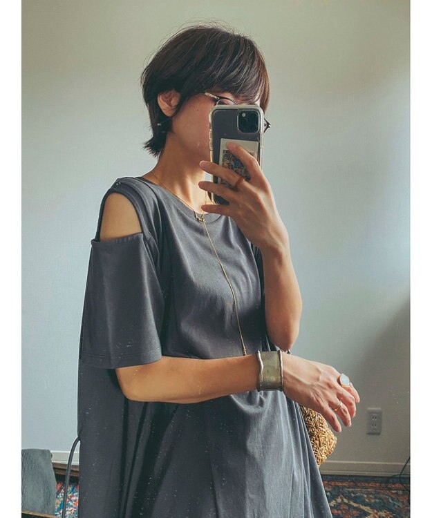 Green Parks ショルダーカットチュニック Gray