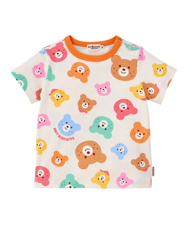 MIKI HOUSE HOT BISCUITS 【80-120cm】カラフルビーンズ 総柄半袖Tシャツ マルチカラー