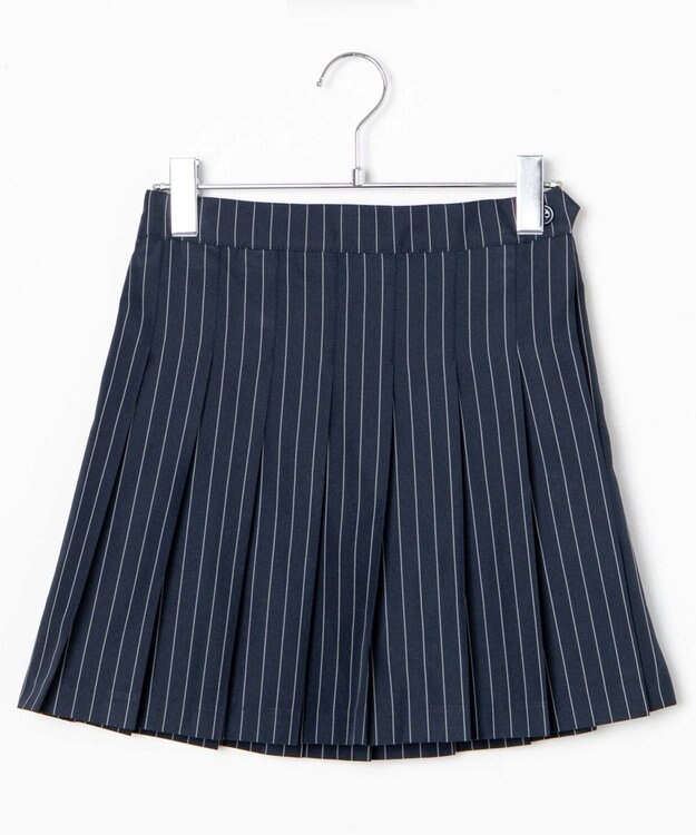 WEGO 【SCHOOL ITEM】ポケット付きパターンプリーツスカート ブルーストライプ