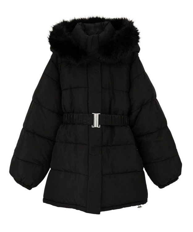 Green Parks ・ｓｗｉｎｇ　ｂｙ　ファイバーダウンベルト付コート Black