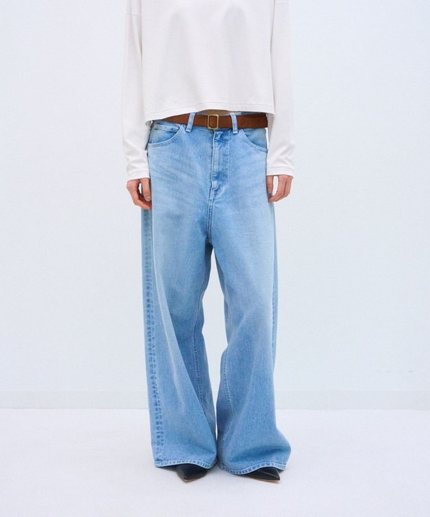 ATON DENIM | ワイドパンツ BLUE