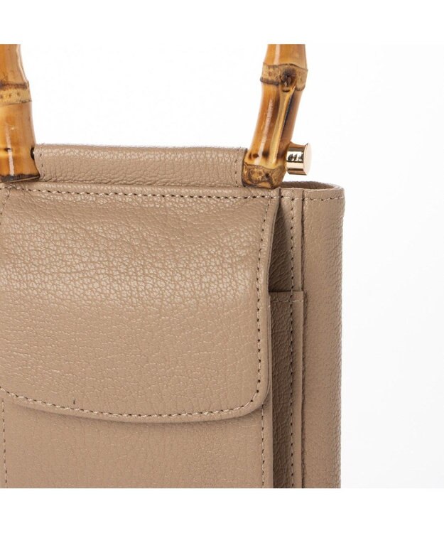 UNBILLION perche バンブーハンドルゴートモバイルウォレットショルダー オーク