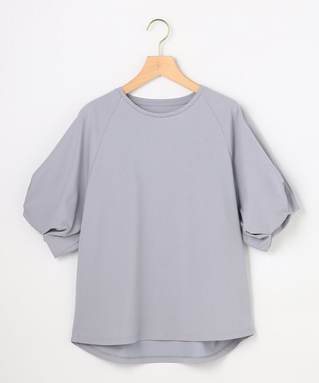 組曲 【先行予約】プレーティング天竺 バルーンスリーブカットソー ブルーグレー系