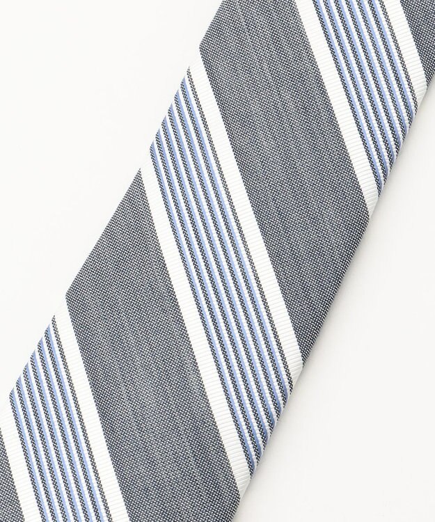 J.PRESS MEN 【LINEN MIX COLLECTION】 レジメンタル ネクタイ ネイビー系1