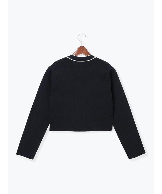 Te chichi ミラノリブ配色ラインカーディガン ネイビー