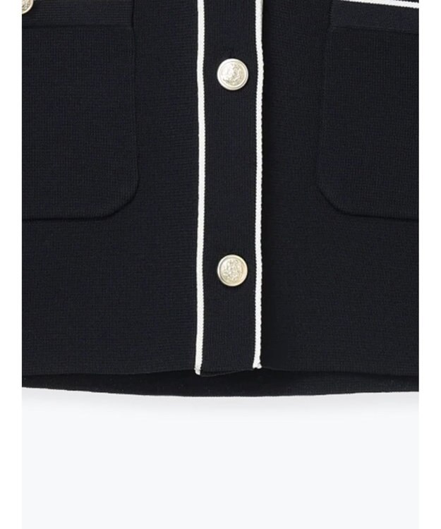 Te chichi ミラノリブ配色ラインカーディガン ネイビー