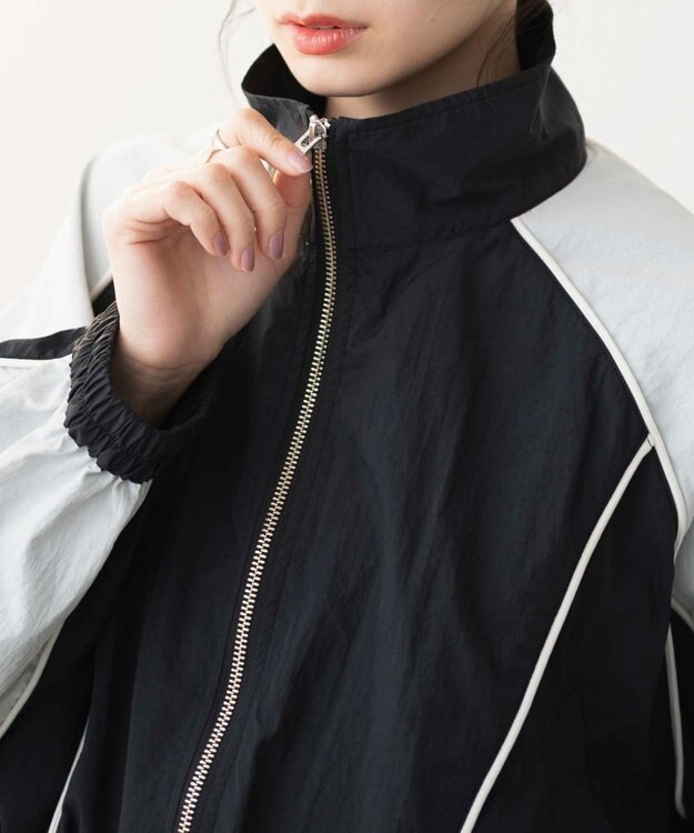 WEGO ナイロントラックブルゾン ブラック