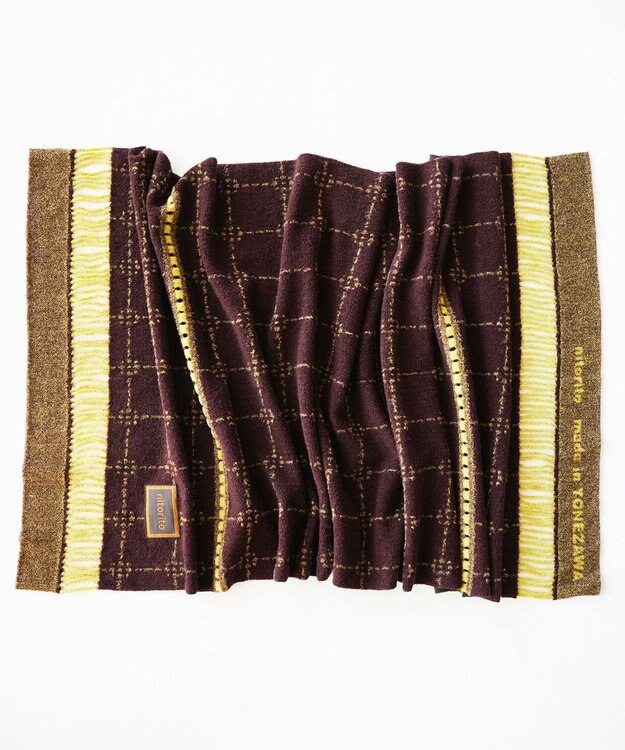 nitorito 【UNISEX】stamp チェック柄 3WAY ストール brown