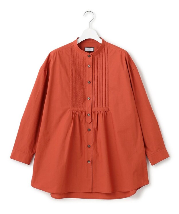 J.PRESS YORK STREET 【WOMEN】コットンバンドカラー ブラウス オレンジ系