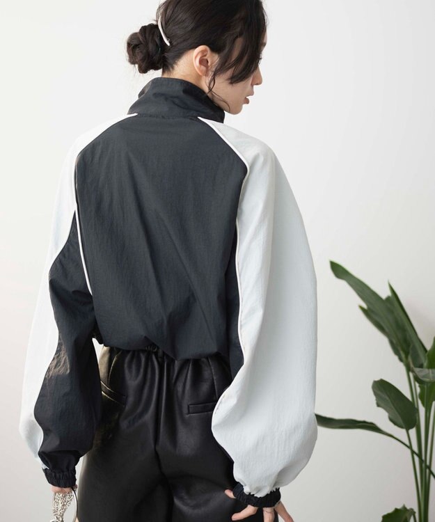 WEGO ナイロントラックブルゾン ブラック