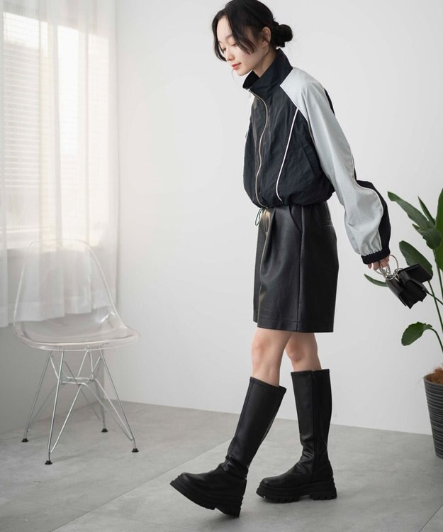 WEGO ナイロントラックブルゾン ブラック