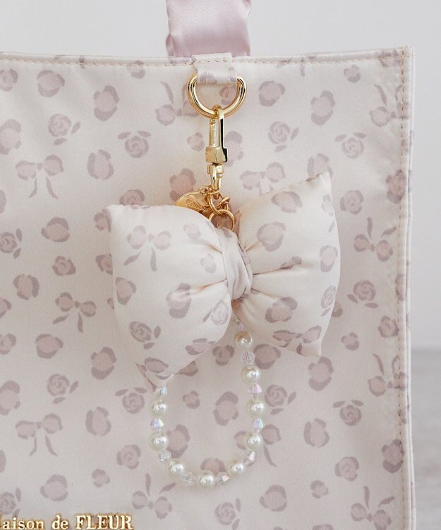 Maison de FLEUR リボンレオパードパールストラップ Light Beige