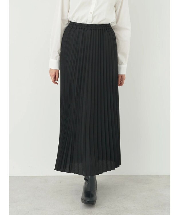 earth music&ecology すきな丈プリーツスカート Black