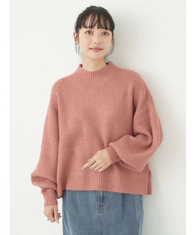 earth music&ecology ＦＬＵＦＦＹハイネックプルオーバー Pink