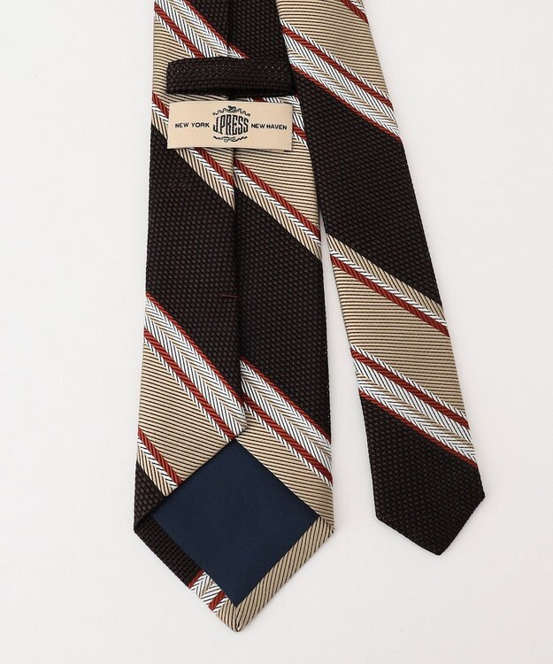 J.PRESS MEN 【JAPANESE SILK FRESCO TIE COLLECTION】マルチストライプ ネクタイ ダークブラウン系2