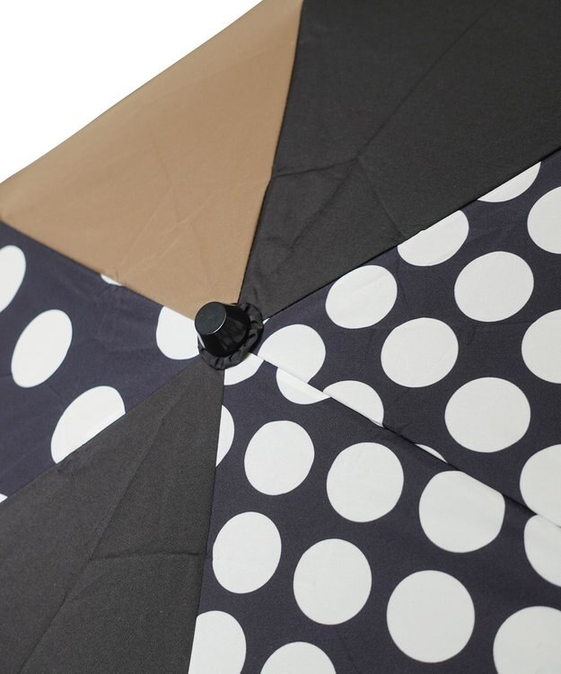 +RING UNISEX プラスリング 簡単開閉式折傘55cm BLK/BGE T1378 黒