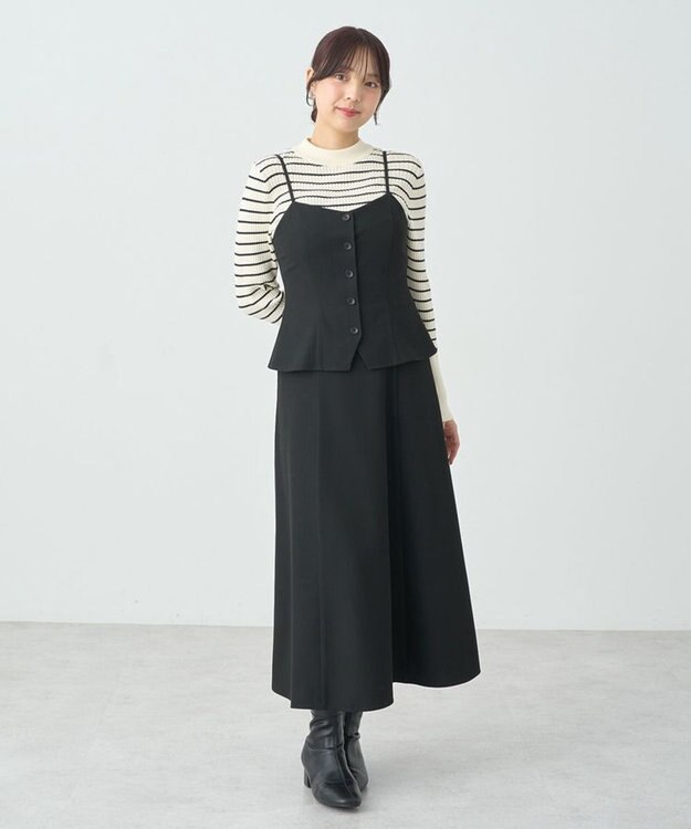 earth music&ecology ペプラムジレジャンドレ Black