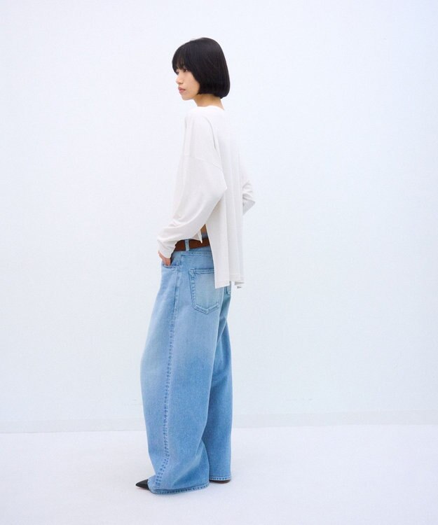ATON DENIM | ワイドパンツ BLUE