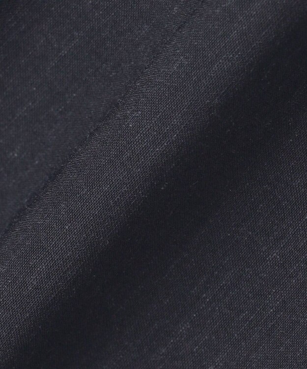 J.PRESS LADIES 【洗える】セルロースリネンストレッチ タックワイドパンツ ネイビー系