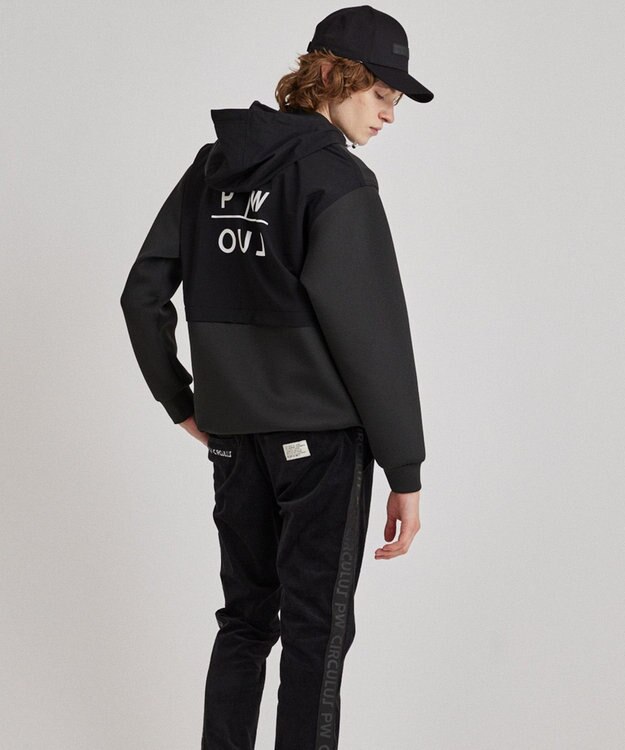 PW CIRCULUS 【MEN】NEW ダンボール デタッチャブルフーディー ブラック系