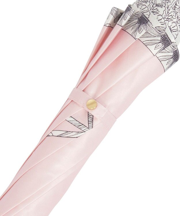 MOONBAT 【耐風傘/ジャンプ傘】ランバン オン ブルー (LANVIN en Bleu) リボン 花柄 長傘 サテンプリント ピンク