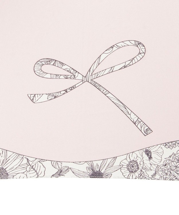 MOONBAT 【耐風傘/ジャンプ傘】ランバン オン ブルー (LANVIN en Bleu) リボン 花柄 長傘 サテンプリント ピンク