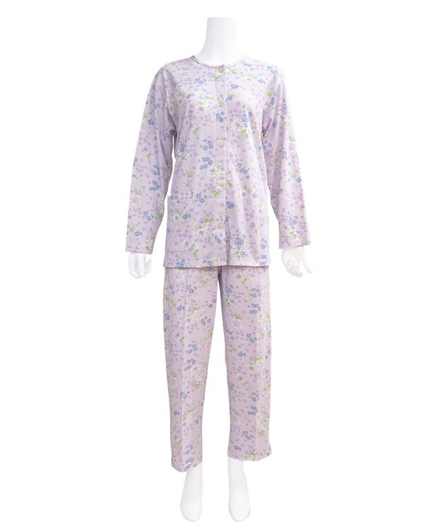 Wing 【数量限定　特別価格】　パジャマ　長袖・長ズボン　上下セット　綿100％　ウイング／ワコール　EP7983 パープル
