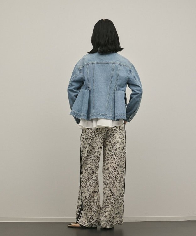 GRACE CONTINENTAL ペプラムデニムジャケット ブルー