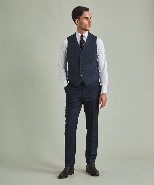 GOTAIRIKU 【ビジネス用インナーダウン】ブリスターバーズアイ インナーダウンベスト ダルブルー系8