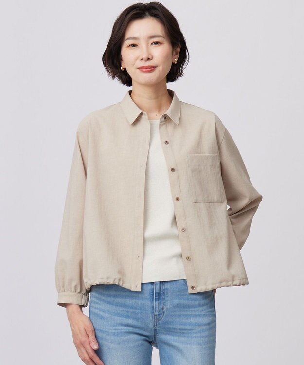 J.PRESS LADIES 【洗える・接触冷感・防シワ・吸水速乾】BREEZE COOL シャツ ブラウス ベージュ系