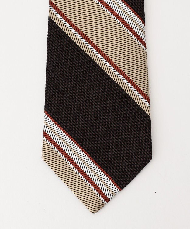 J.PRESS MEN 【JAPANESE SILK FRESCO TIE COLLECTION】マルチストライプ ネクタイ ダークブラウン系2