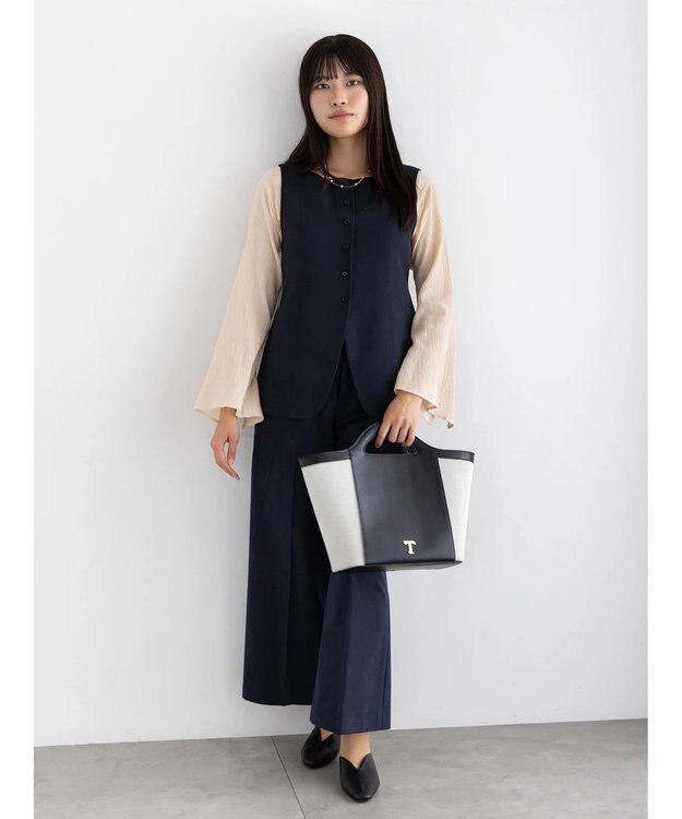 Te chichi スクエアネックジレ【AOYAMA FASHION ASSOCIATION × Te chichi】 ネイビー