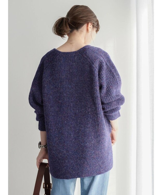 AMERICAN HOLIC ミックスヤーンカフタンニットプルオーバー Purple