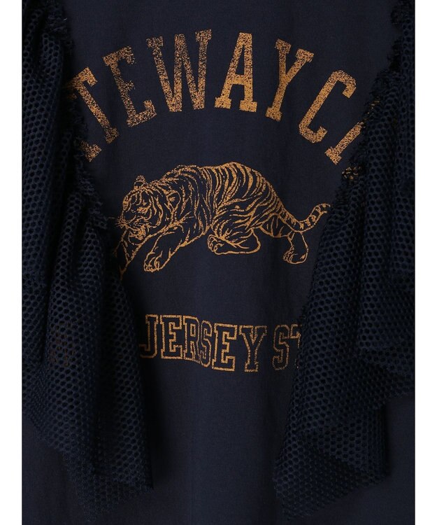 Green Parks ・ＳＵＧＡＲ　ＳＰＯＯＮ　カレッジｐｔラッフルＴシャツ Navy