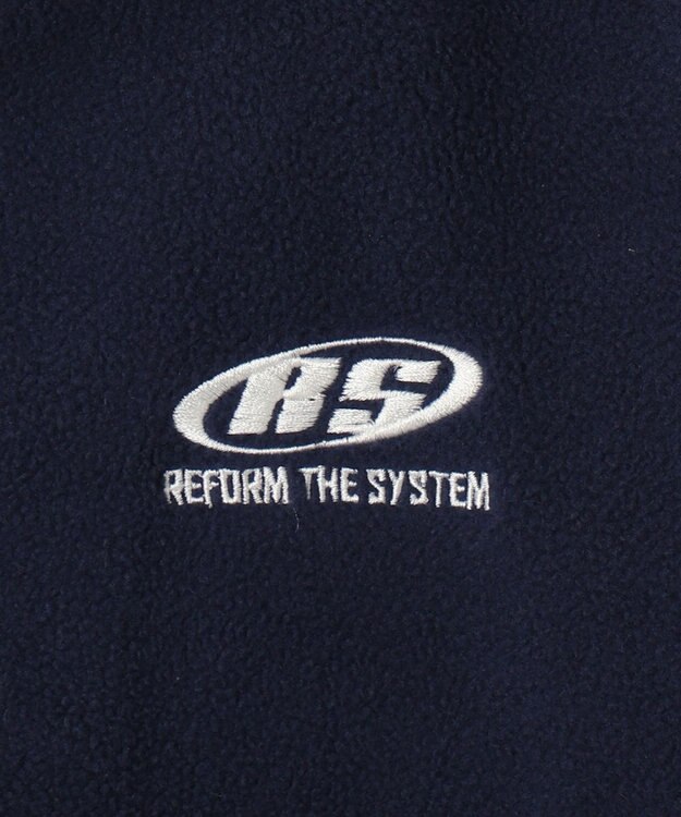 WEGO ハーフジップフリースショートプルオーバー ネイビー