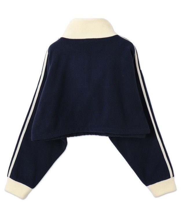 WEGO ハーフジップフリースショートプルオーバー ネイビー