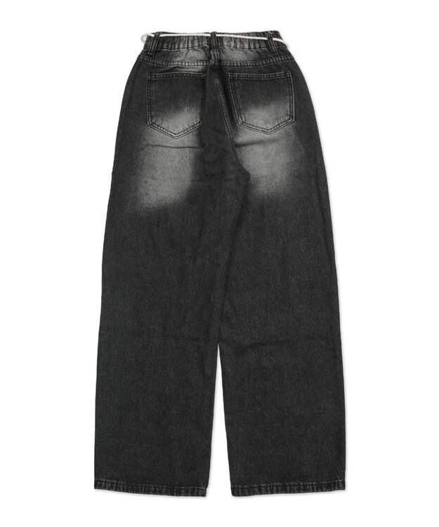 WEGO ウォッシュストリングデニム ブラック