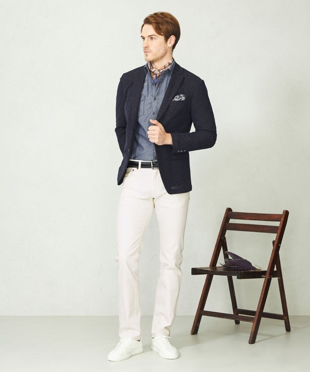 JOSEPH ABBOUD 【JAPAN FABRIC】 軽量 ラッセルブレザー ネイビー系