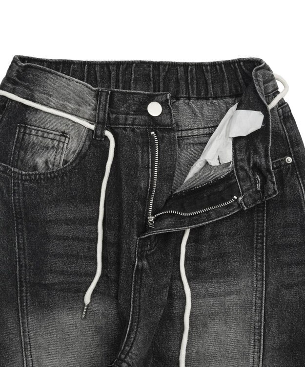 WEGO ウォッシュストリングデニム ブラック