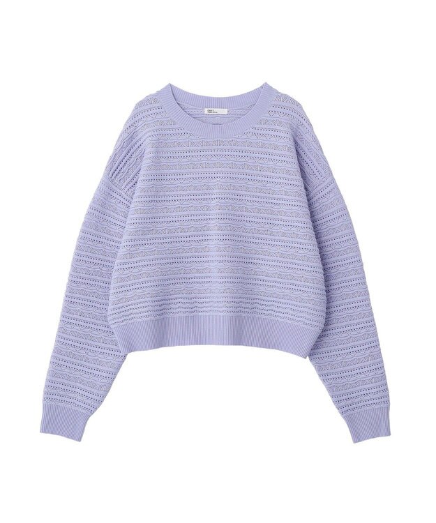 CRAFT STANDARD BOUTIQUE レースボーダーニットプルオーバー Light Purple