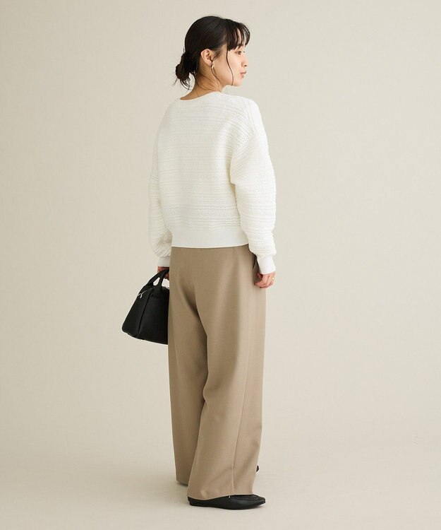 CRAFT STANDARD BOUTIQUE レースボーダーニットプルオーバー White