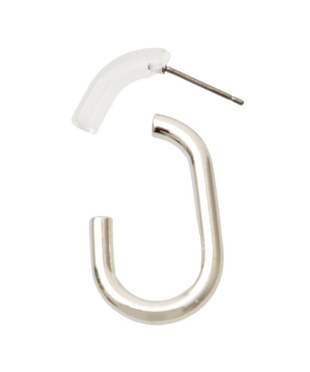 Green Parks ・ＨＡＬＦ　ＴＩＭＥ　ユニッククリアフープピアス Silver