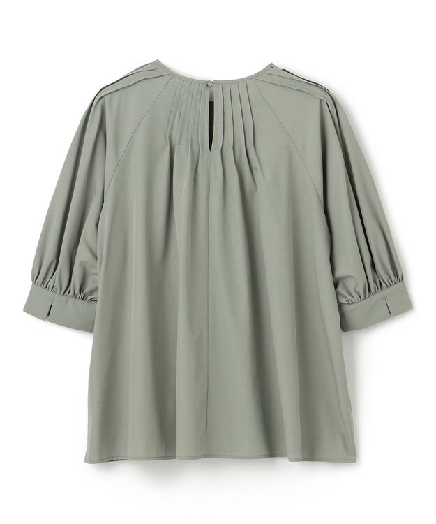 UNFILO イージーケア ピンタックブラウス カーキ