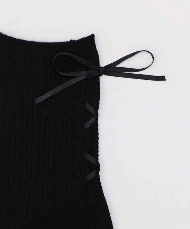 WEGO レースアップバックリボンソックス ブラック