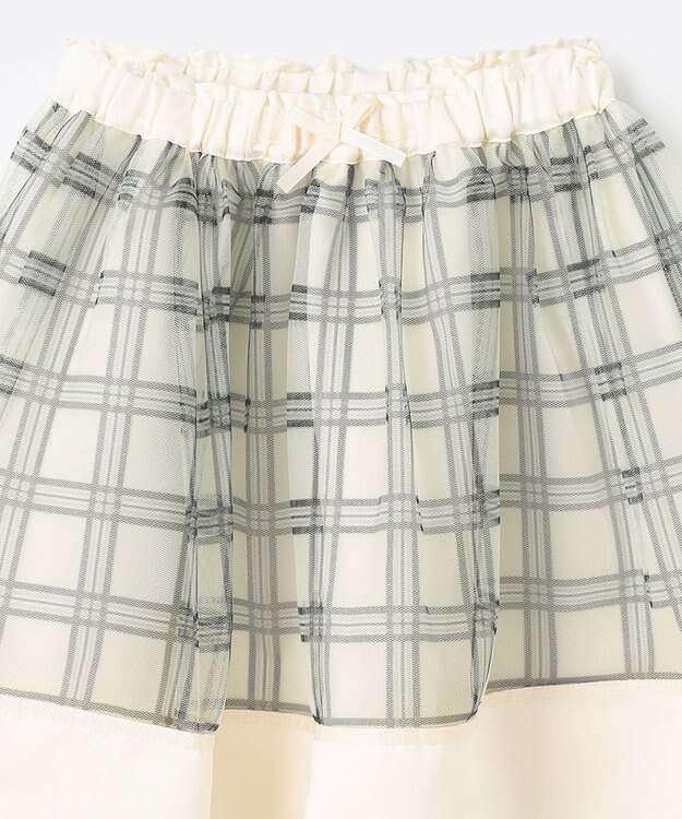 組曲 KIDS 【110-140㎝】ノエルチェック チュールスカート オフホワイト系5