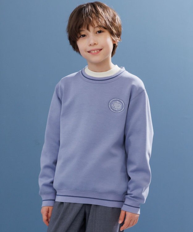 J.PRESS KIDS 【100-130cm】ダンボール ロゴエンブロイダリー トレーナー ダルブルー系